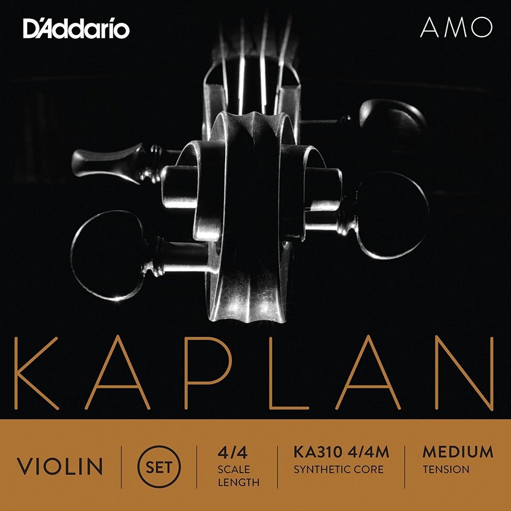 Kaplan Amo by D'Addario Medium Tension - KA310 Violin String Set - 4/4 Scale,