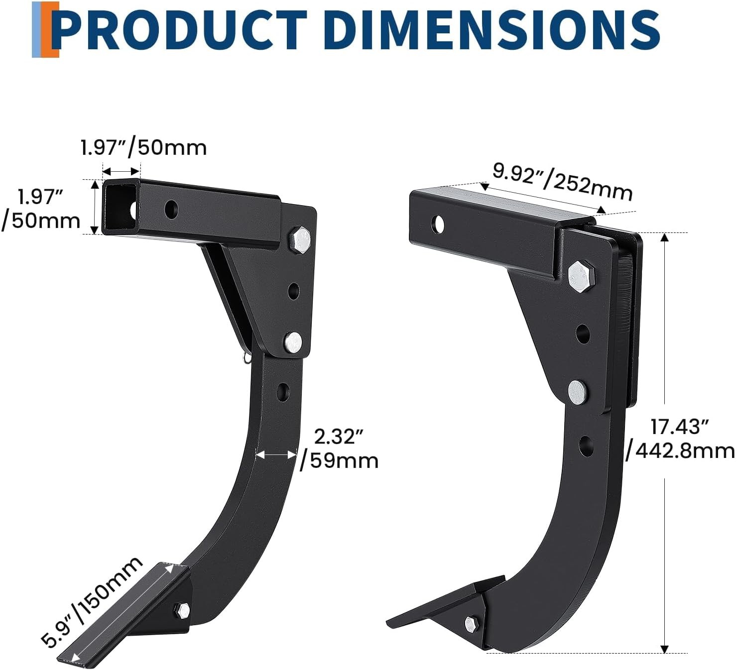Trencher 3 Point Quick Hitch Plow Adjustable Subsoiler w/2in ATV Hitch Receiver