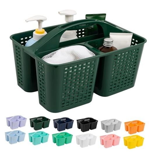 Portable Shower Caddy, Caddy Organizer with Handle, Plastic Shower Green