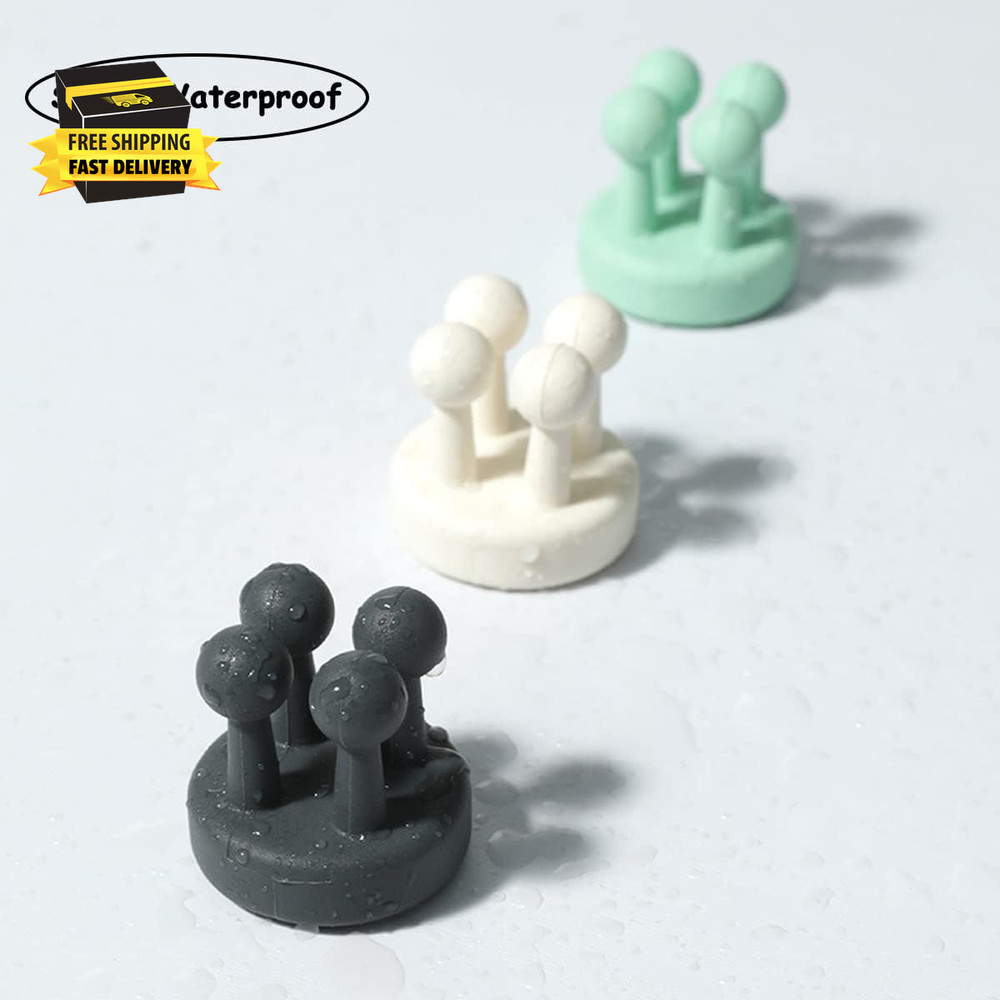 4 Pcs Silicone Waterproof Toothbrush Holders,Multi-Function Self Adhesive Hooks