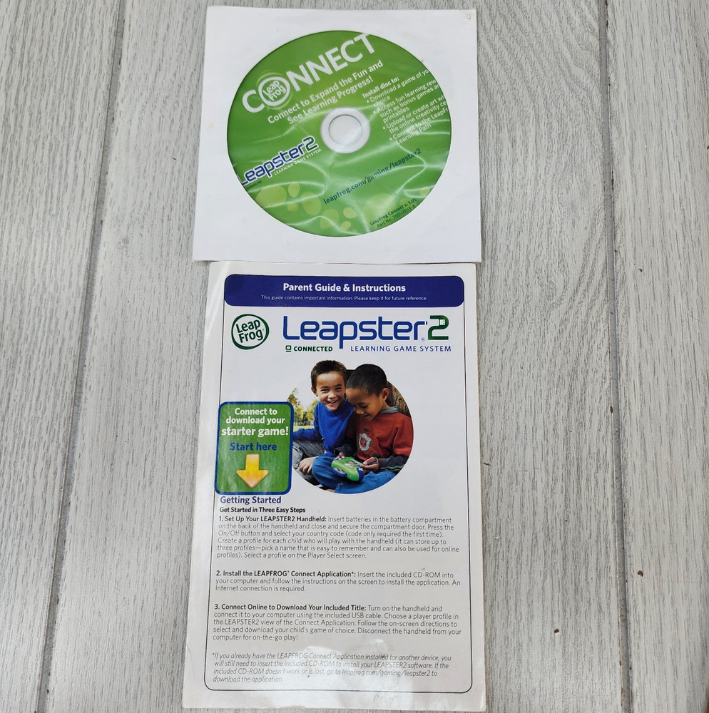 LeapFrog Leapster 2 Parent Guide Instructions & DVD Only Replacement Manual Lear