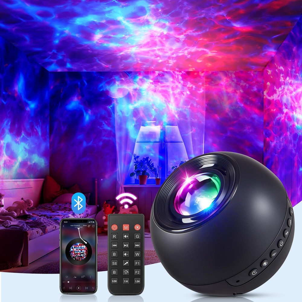 Galaxy Light Projector with HiFi Bluetooth Speaker and White Noise Options