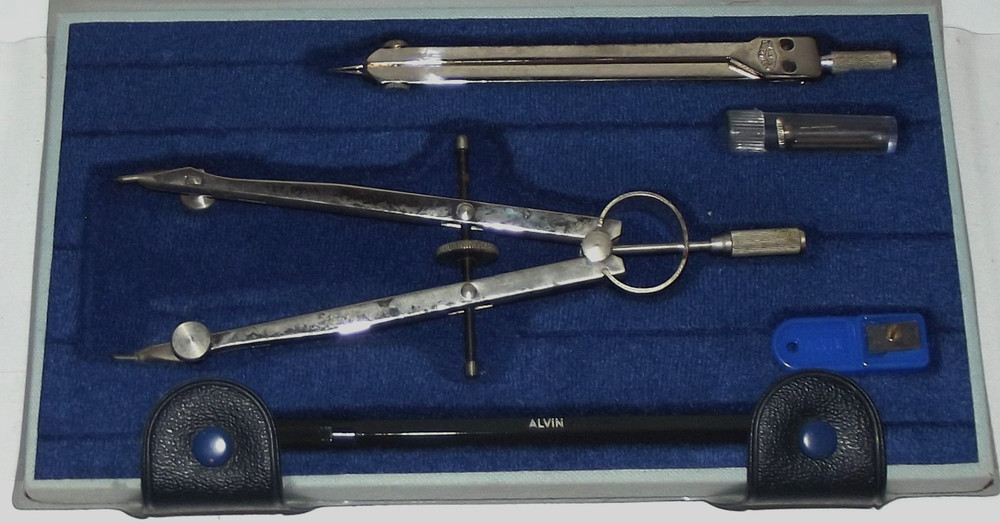 ALVIN 525B Precision Drawing Instruments Set - Compass Mechanical Pencil Spacer