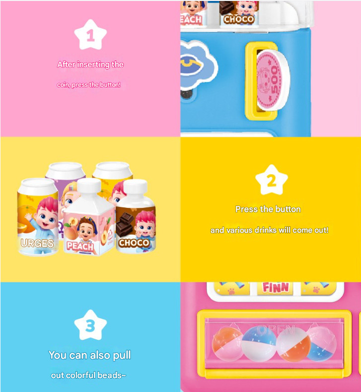 Pinkfong Bebefin Singing Vending Machine LED Light Play Set Kid Interactive Toy