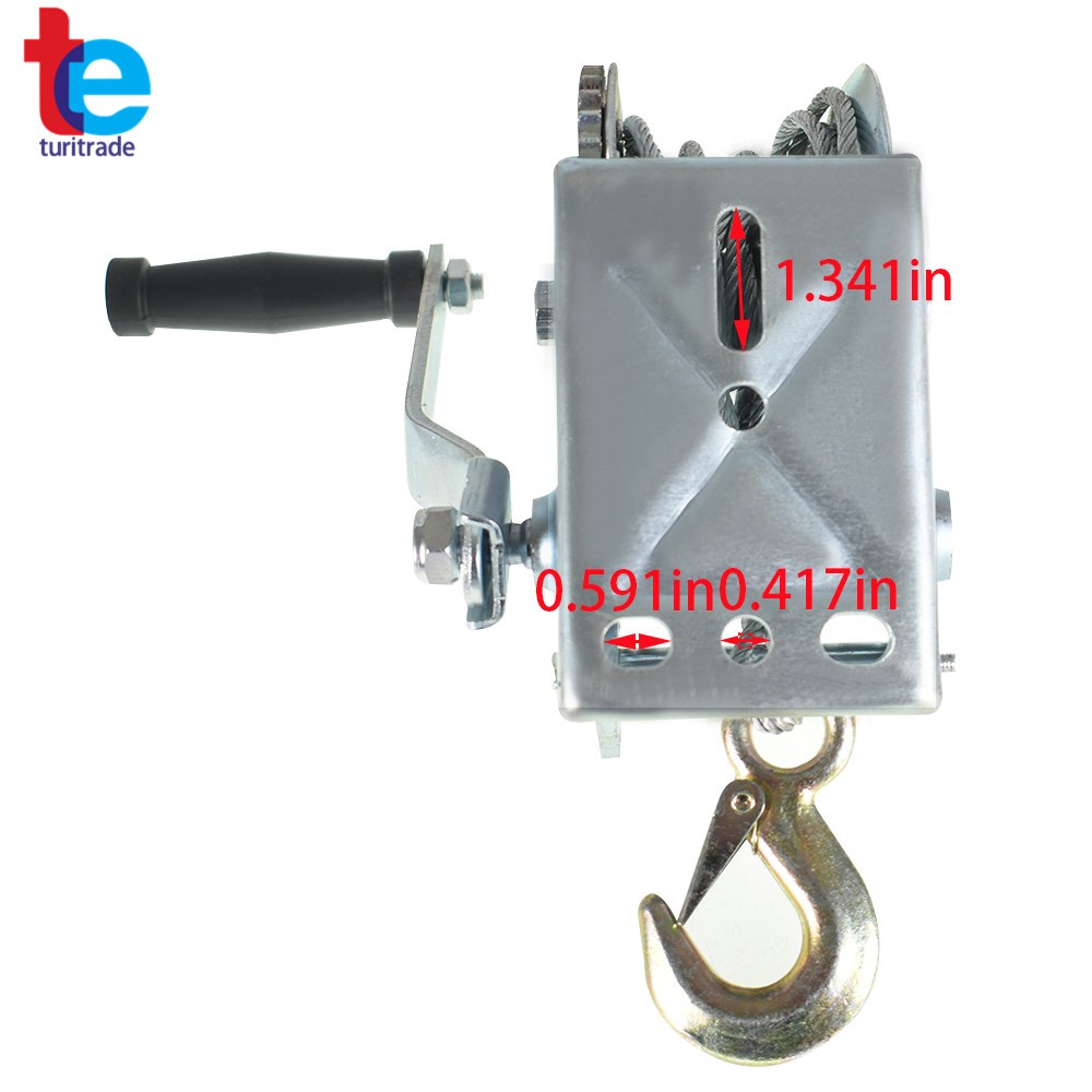 Manual Winches 1600lbs Boat Winch Hand Crank Winch With 10m (32ft) Cable