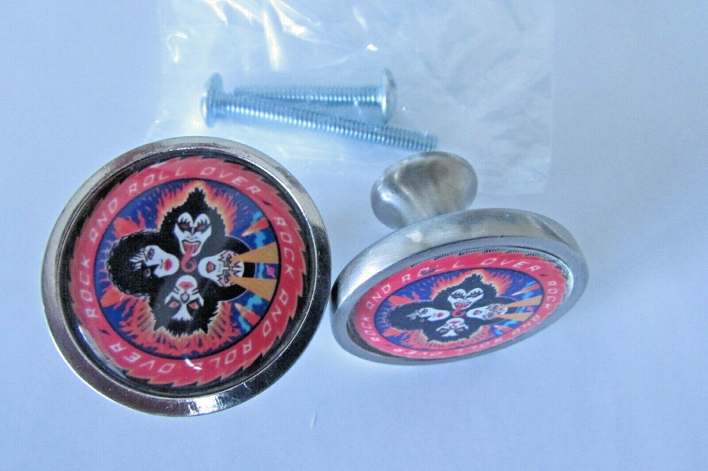 KISS Cabinet Knobs, KISS Rock-N-Roll Logo Cabinet Pulls / kitchen knobs, kiss