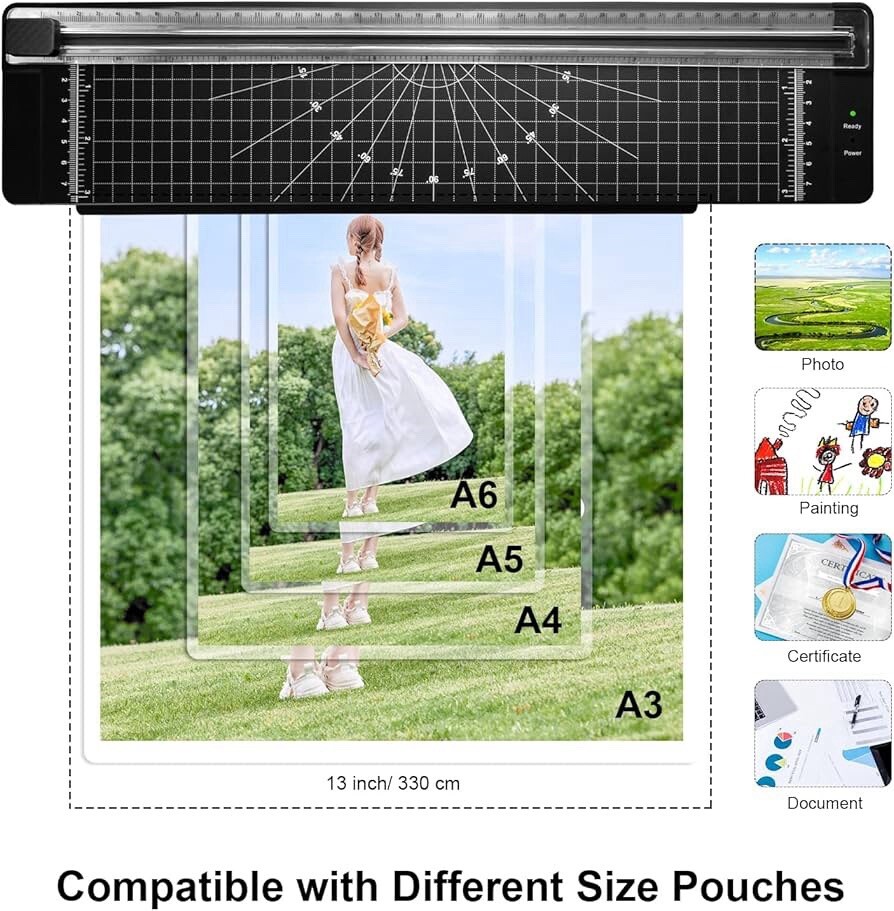 Laminator 13-inch Thermal Laminator with A3Laminating Sheets 10pcs A3-399