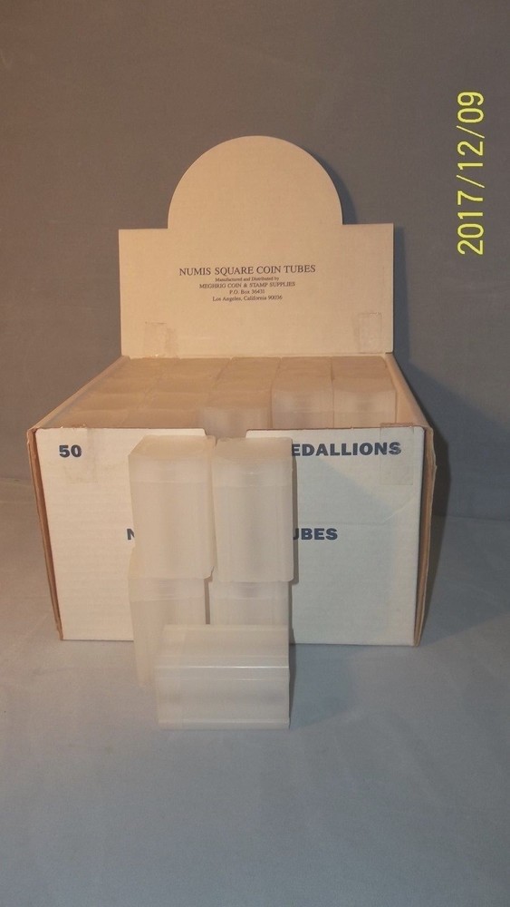 NEW--FOUR (4) Numis Square Coin Tubes-Medallion Size