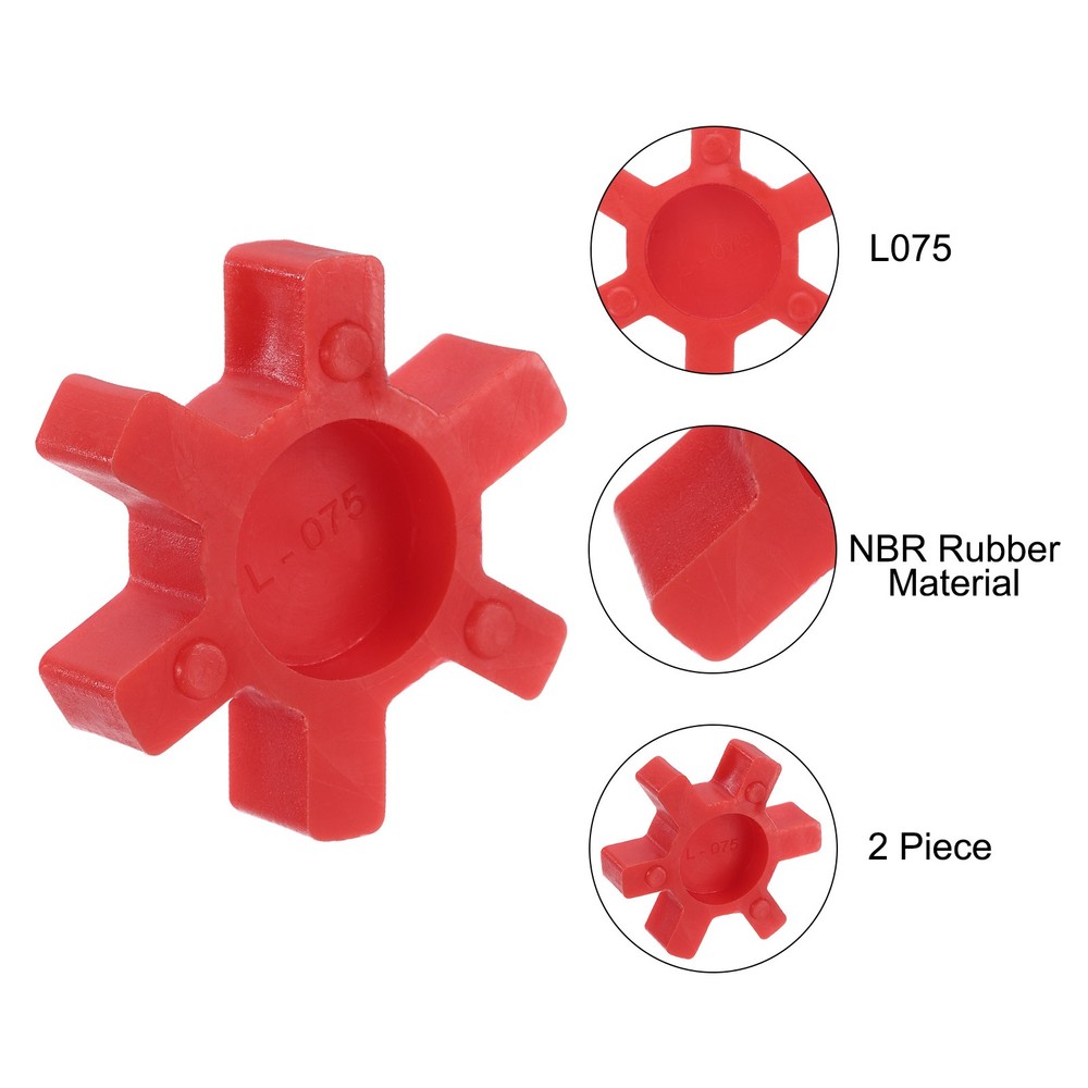 2pcs L075 Jaw Coupling Insert for L Jaw Coupling L-Jaw Coupler Set, Red