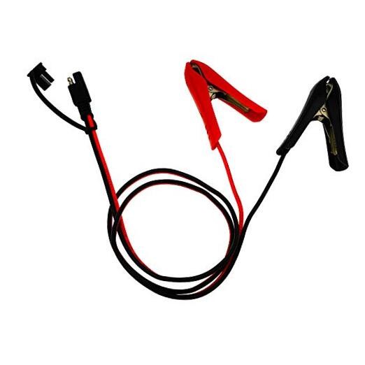 [Updated Version] 3.2FT Battery Clip-on Crocodile Clamps to SAE Connector,