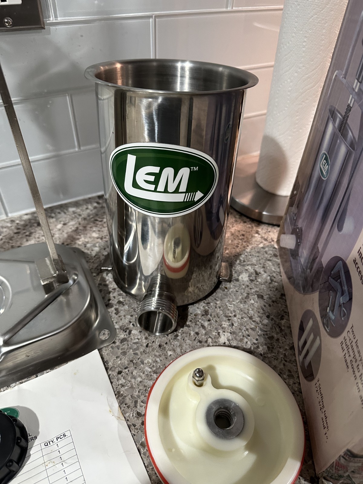 LEM Mighty Bite 5 lb. Stainless Steel Vertical Sausage Stuffer Maker