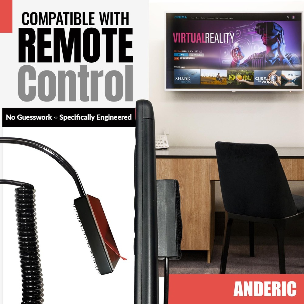 Universal Coiled Security Cable Bulk Pricing Available - Remote 1 Pack, Black