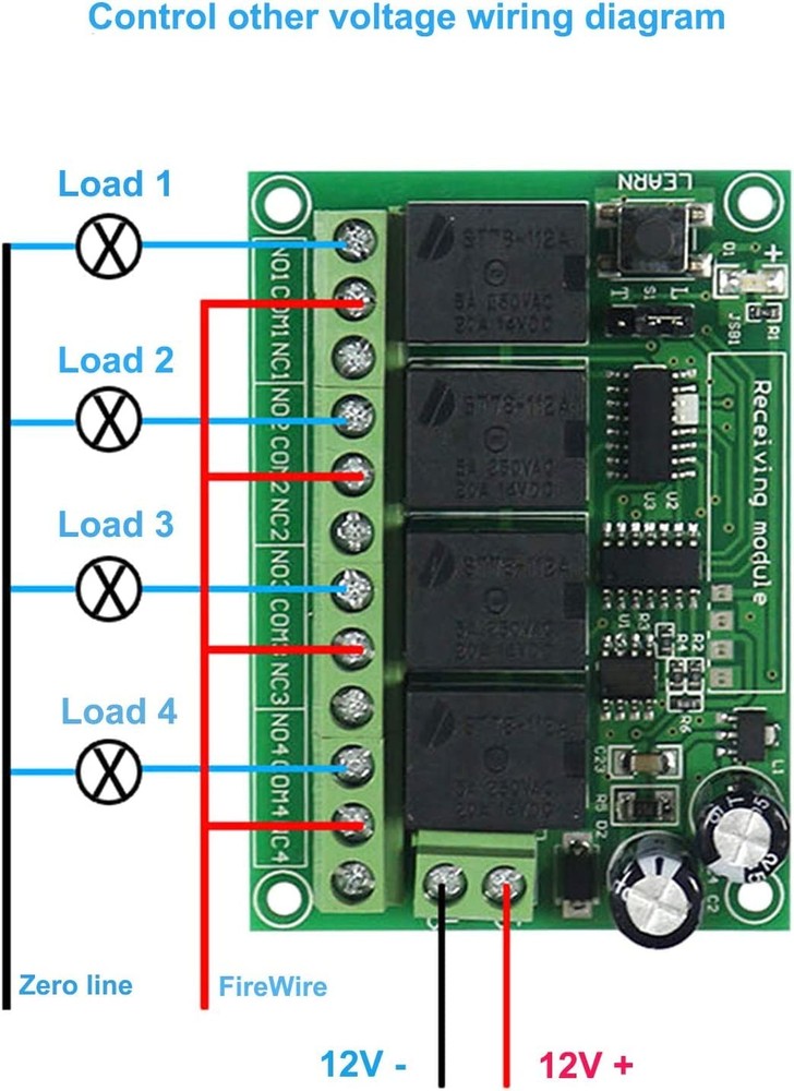 12V 4 Channels 433Mhz Wireless Remote Control Switch with Industrial...