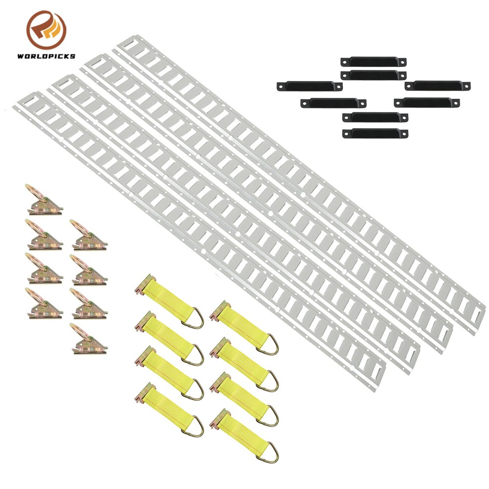 28PCS E-Track Fastening Kit Include 4 Rails 8 Caps 8 Straps 8 O-Rings Galvanized