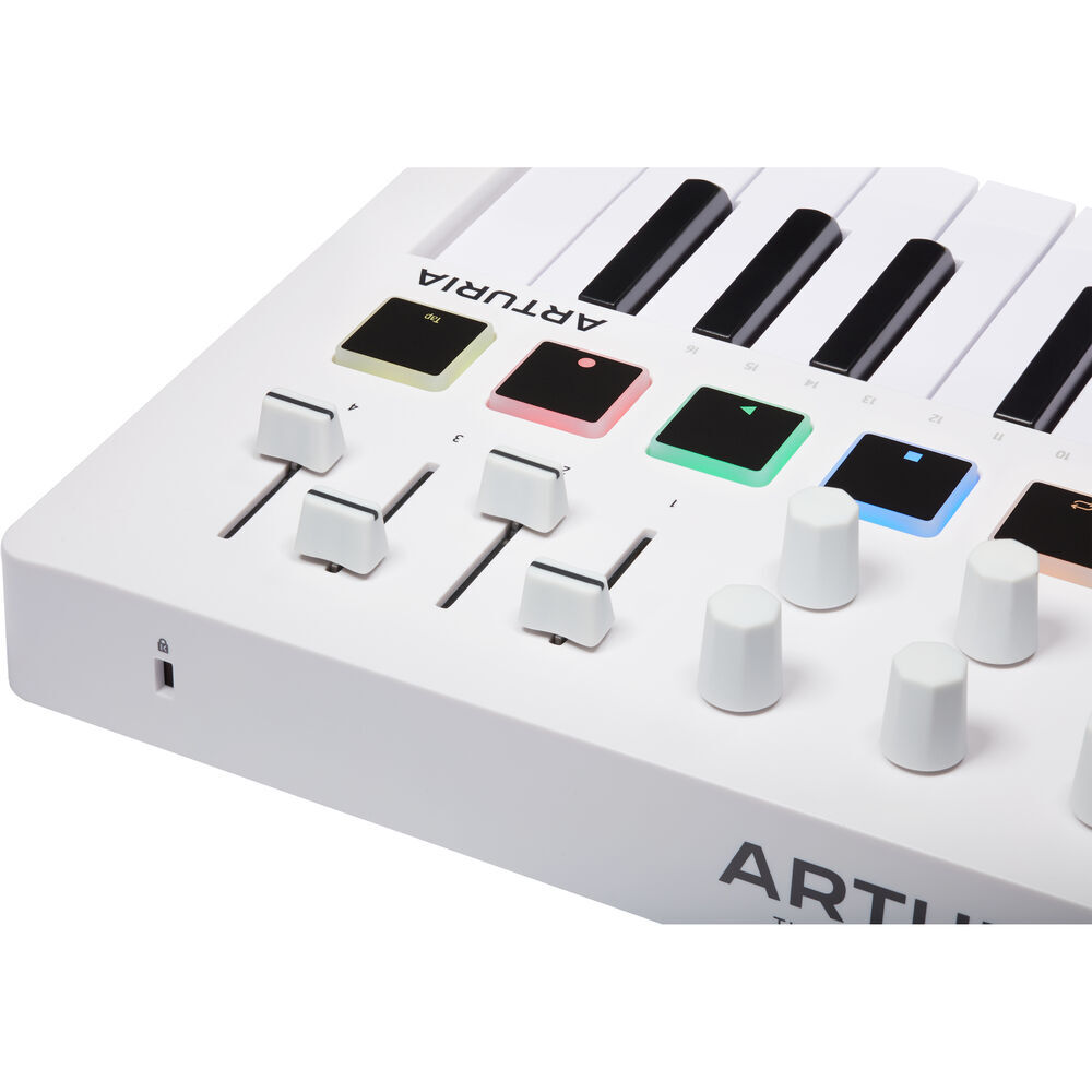 Arturia MiniLab 3 Compact MIDI Keyboard and Pad Controller (White) Bundle with 6