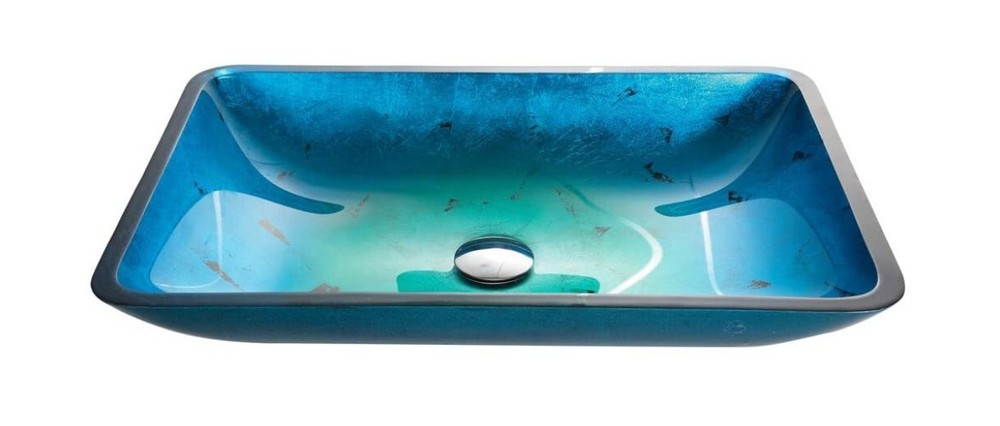 Kraus GVR-204-RE-CH Tempered glass/Solid brass Above counter Rectangular...