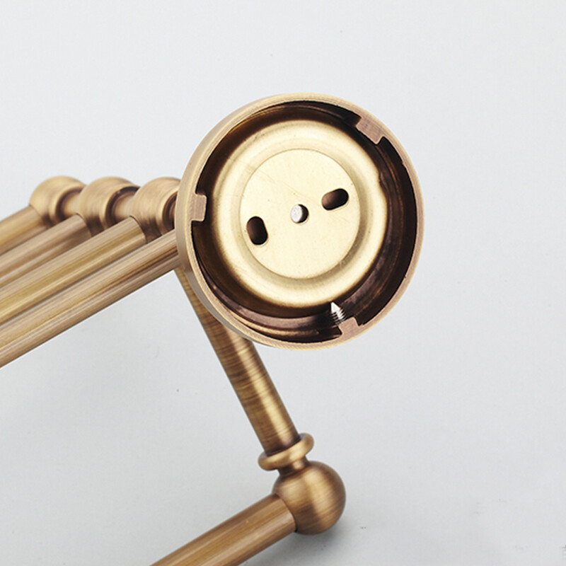 Antique Brass Wall Mounted Towel Rack Bathroom Hotel Rail Holder Storage Shelf