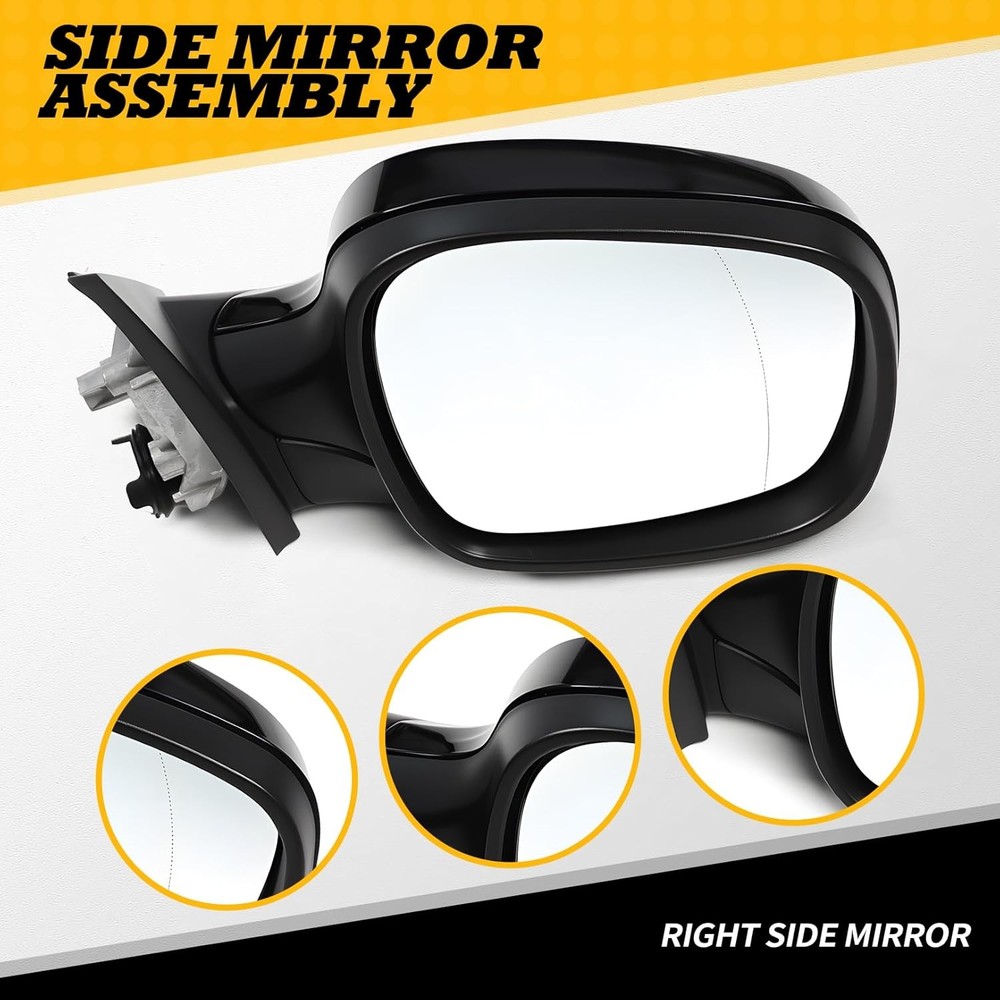Right Passenger Side Mirror Assembly Compatible with X3 Right, Black