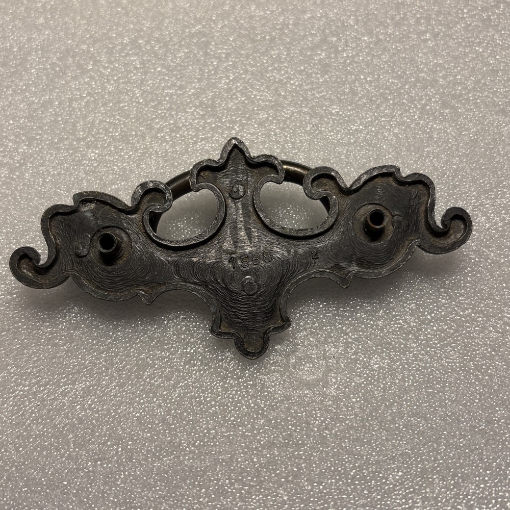 Vintage Drop Bat Bail Drawer Pull Handle Brass 2.5” Center