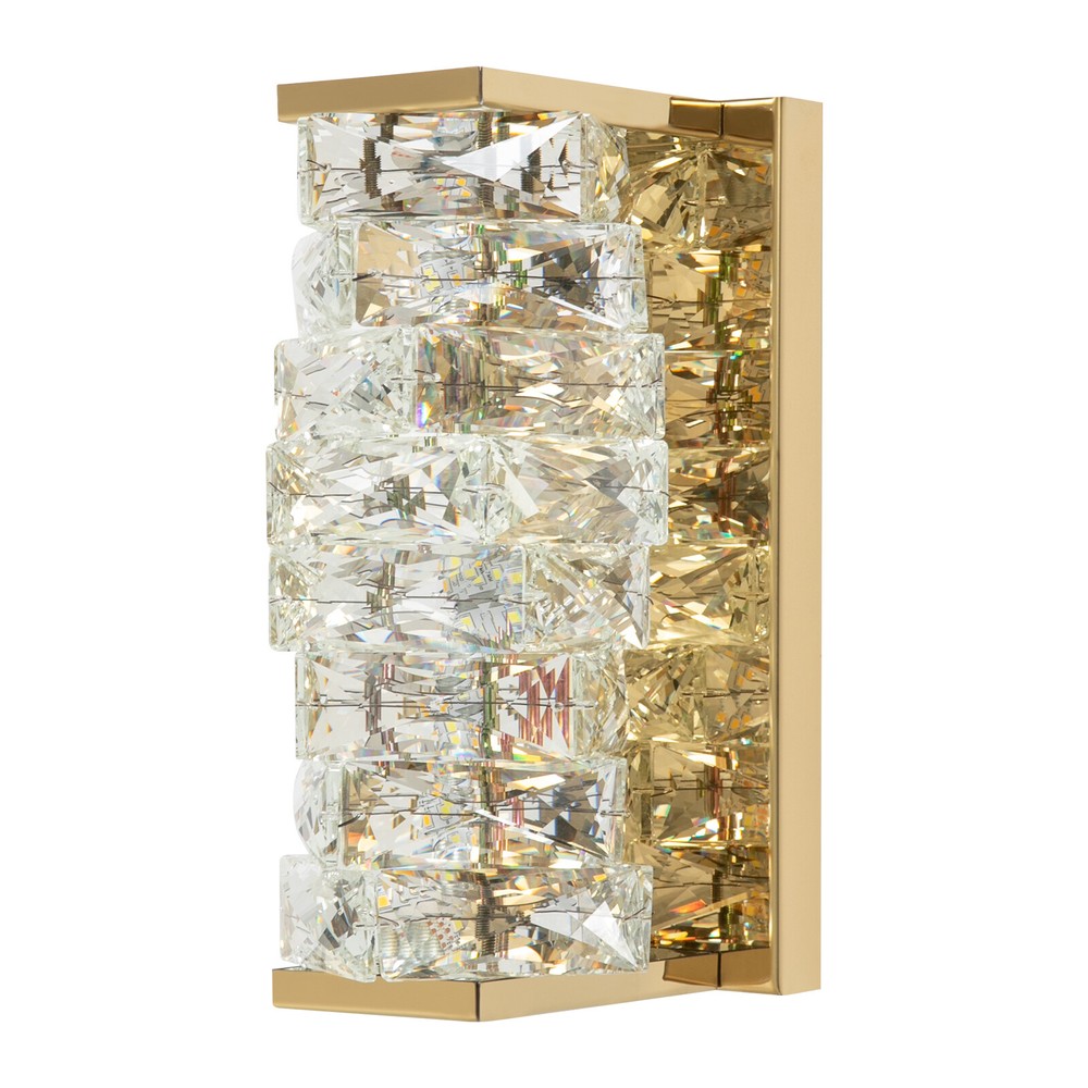 Modern Golden Crystal Wall Lamp with Adjustable LED Light Source