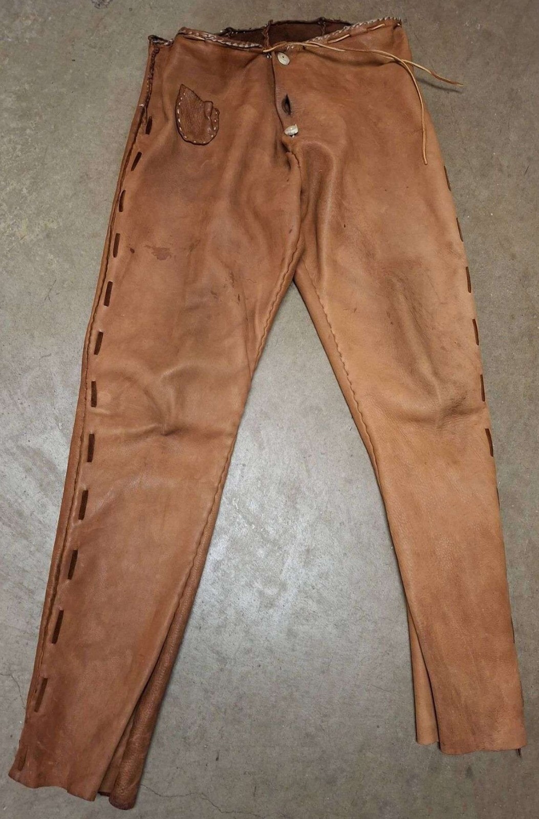 Vintage Handmade Buckskin Leather Suede Native American Pants Mens? or Womens?