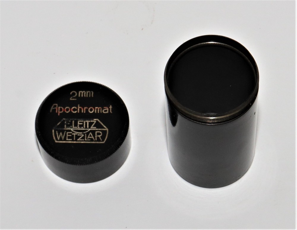 Antique Leitz Microscope Brass Objective Storage Container 2mm APO