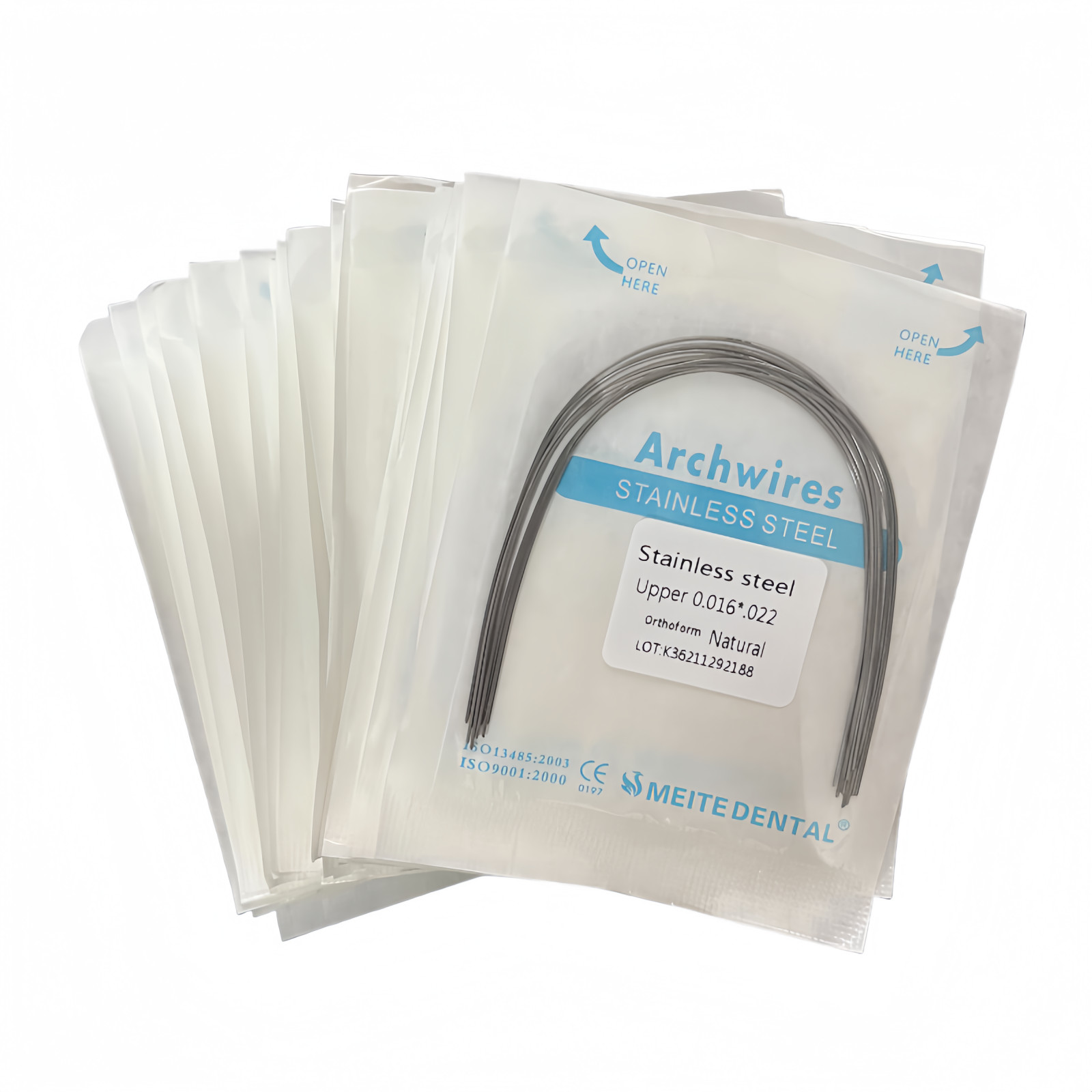 Dental Orthodontic Arch Wires Stainless Steel Natural Form Rectangular Arcs