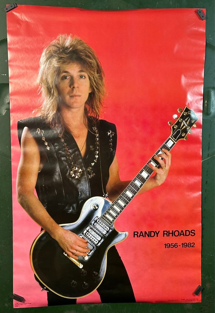 Vtg Randy Rhoads 1956-1982 Dated 1985 by Funky Music Poster #3008 34"x22" NOS C5