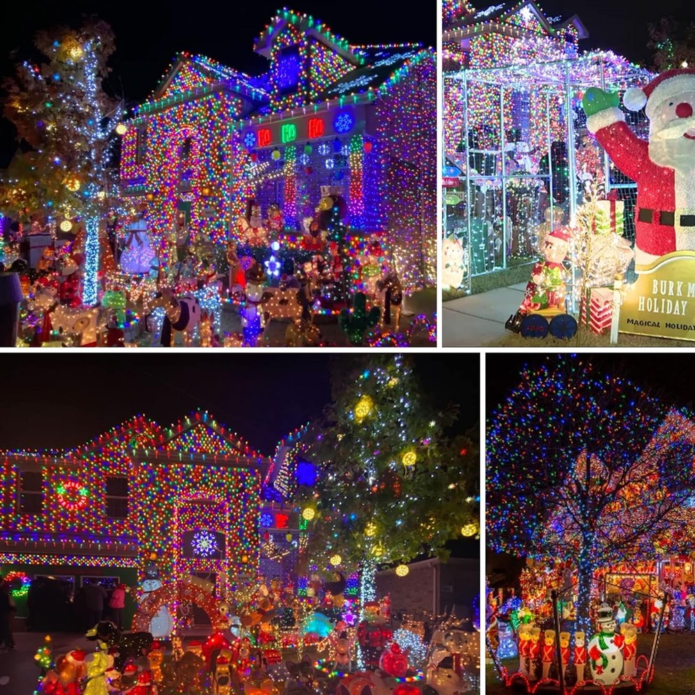 2 Pack Total 400LED 132FT Multi Colored Christmas Solar String Outdoor Lights...