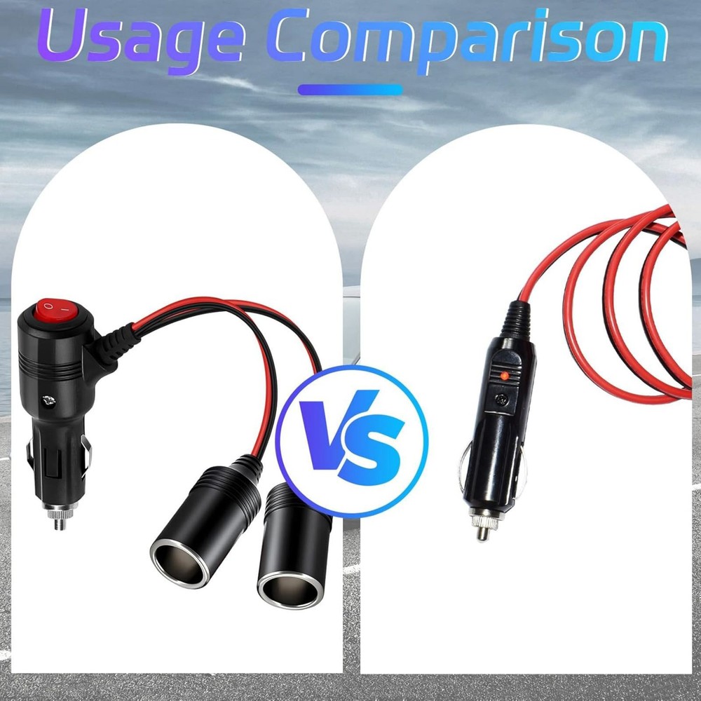 12-24V 10A Output Power Universal Car Cigarette Lighter Splitter Adapter