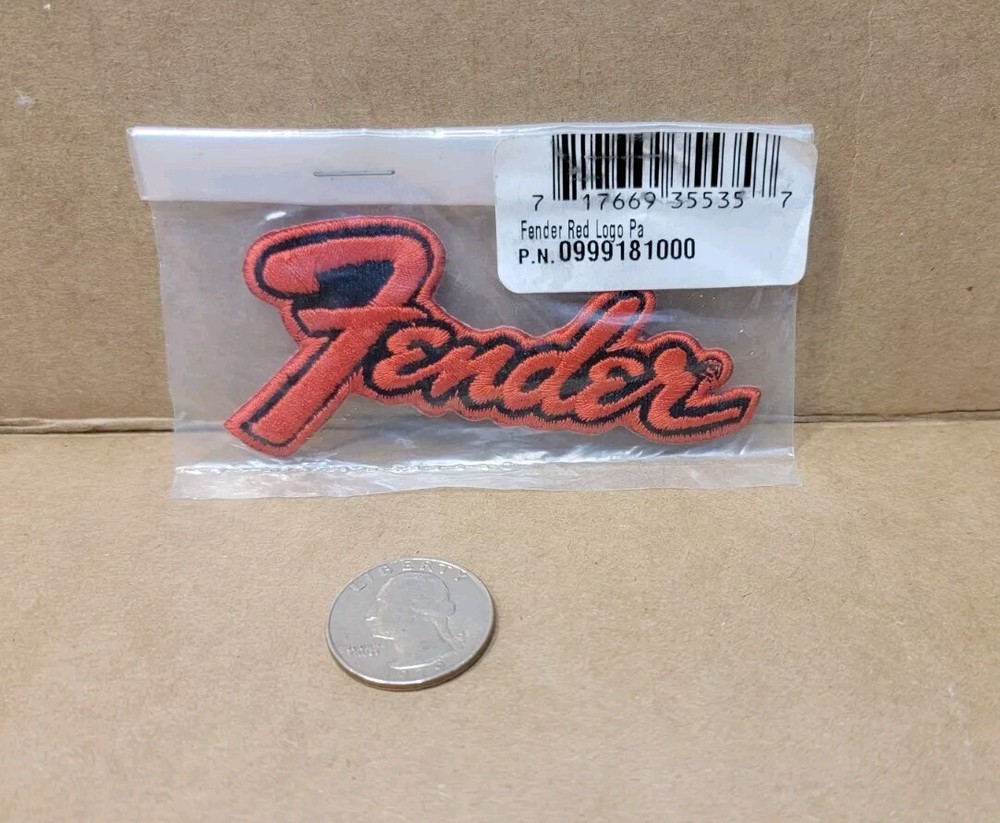 FENDER Patch Vintage RED w/ BLACK STYLE ICON LOGO Embroidery PATCH