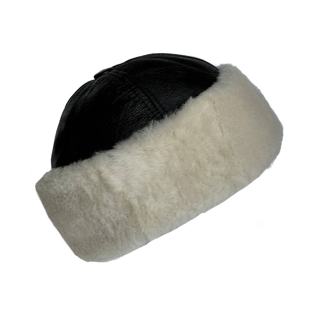 Real Shearling Sheepskin Winter Hat | Fur Beanie Leather Skull Hat