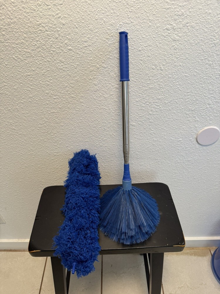 6 Foot Cobweb Duster with Extension Pole Combo Spider Web Brush with Pole