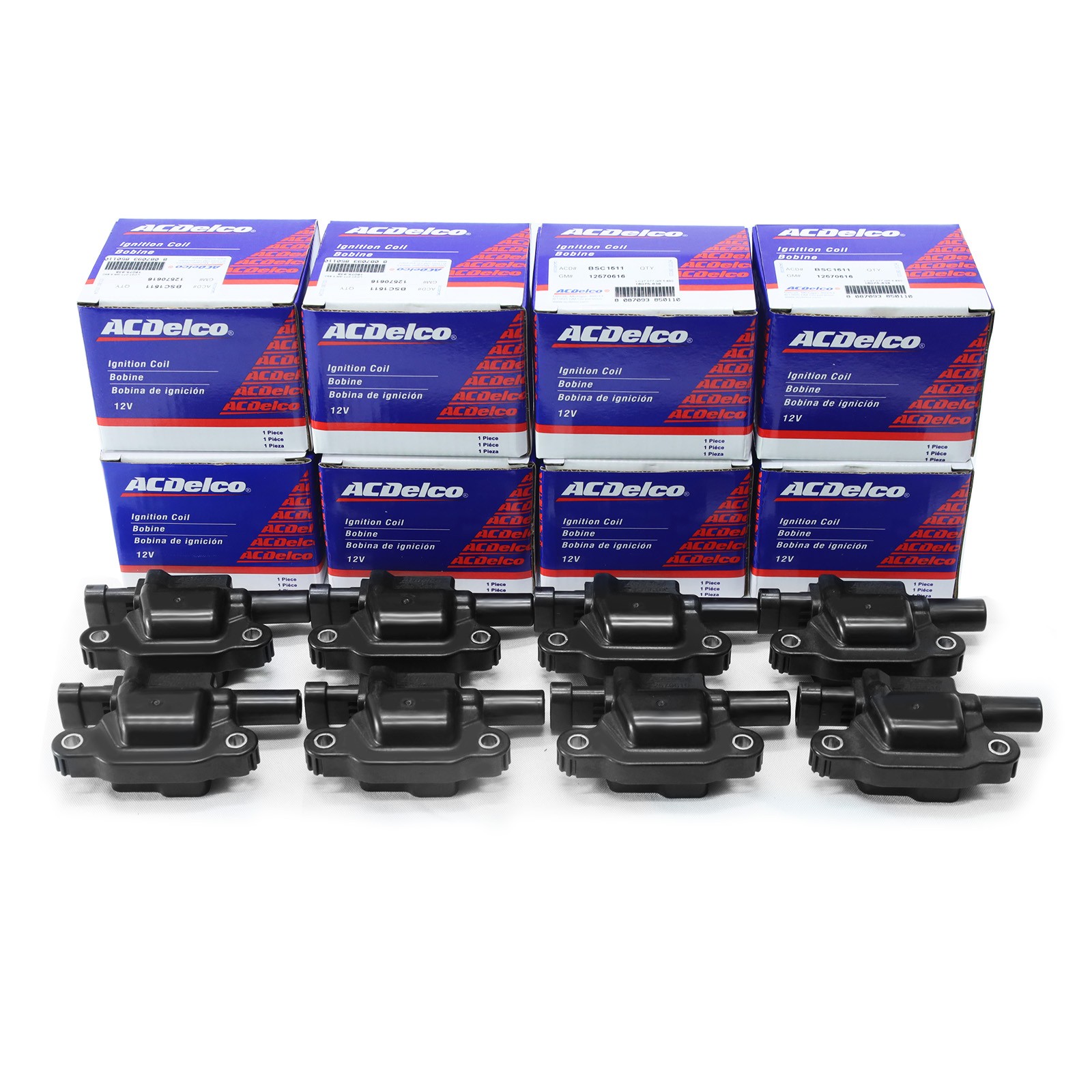 8 Set Genuine OEM UF413 Ignition Coil & 41-110 Spark Plug + 9748UU Wire Fit GMC~