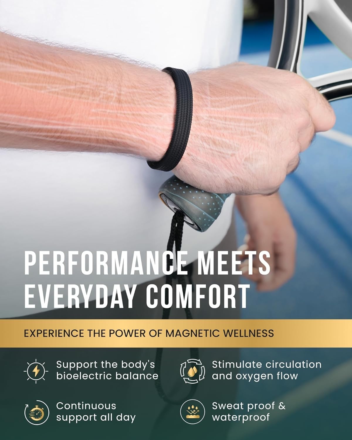 MagnetRX® Magnetic Sports Bracelet for Men Ultra Strength Magnetic for Unisex