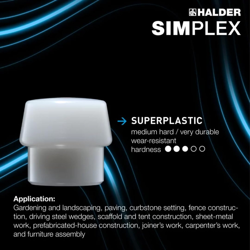 Simplex Soft-Faced Mallet, Medium-Hard Superplastic Insert, Tpe–Soft Insert, Lig