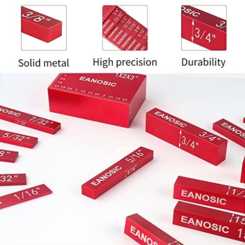 Setup Blocks Height Gauge Set 15pcs Precision Aluminum Setup Bars for Router ...