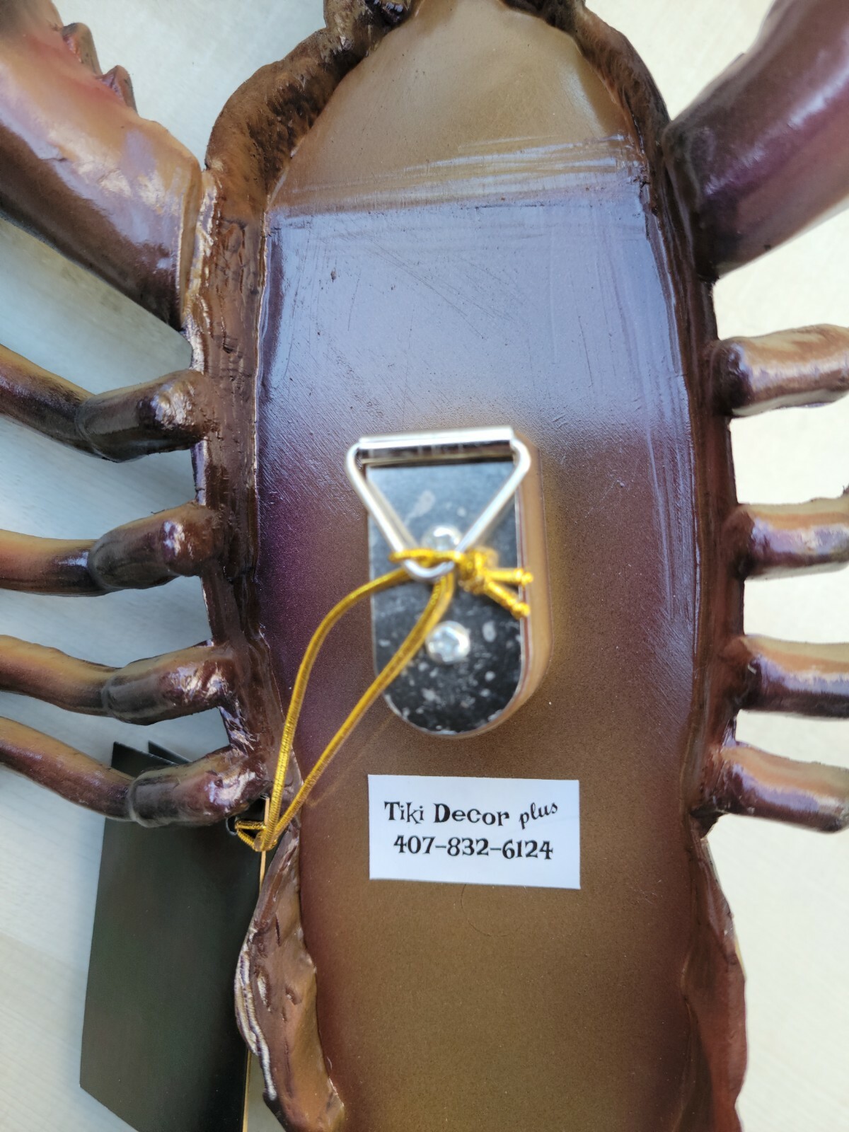 Lobster Maine Hand Painted 16" Replica Wall Sculpture Beach Decor Seafood