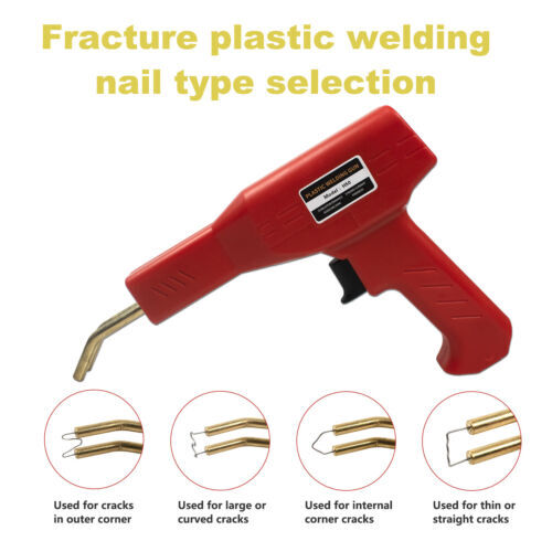 Plastic Welder Car Bumper Repair Kit Hot Stapler Welding Gun Tool w/ 600 Staples