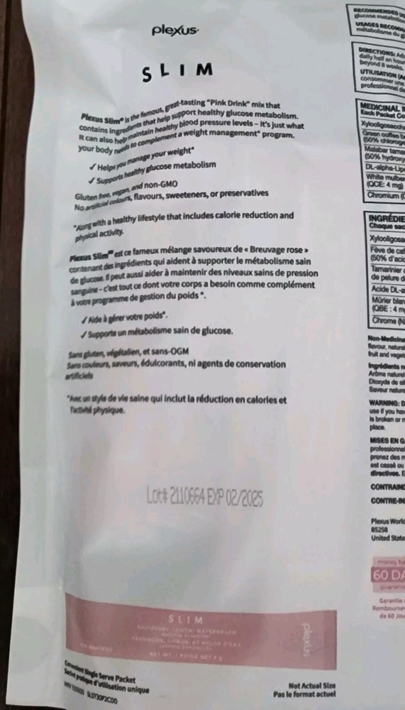 Plexus Slim Microbiome Activating Raspberry Lemon Watermelon 30 Packets 02/2025