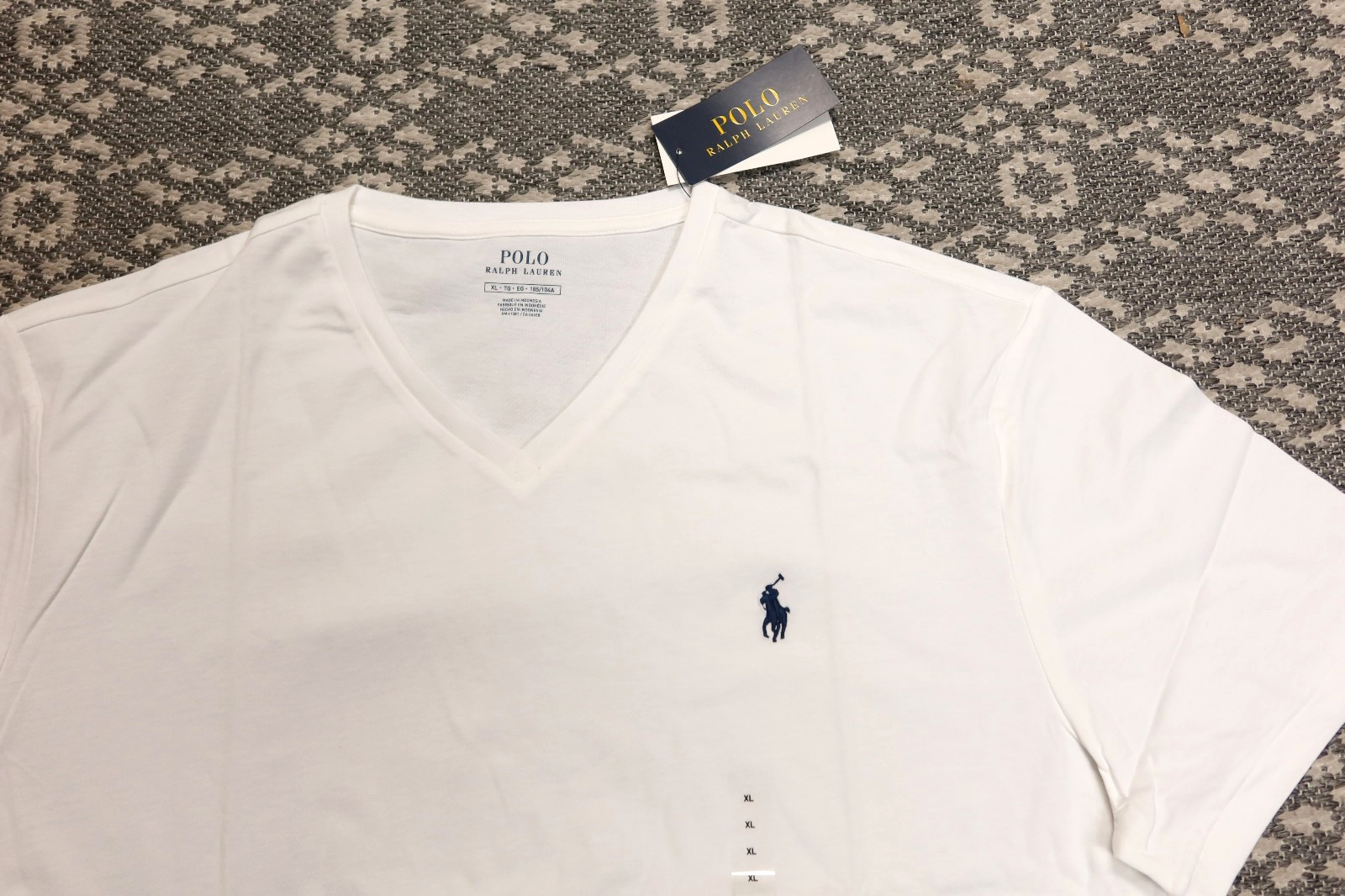 Polo Ralph Lauren Men's V-Neck T-Shirt Tee XL White New