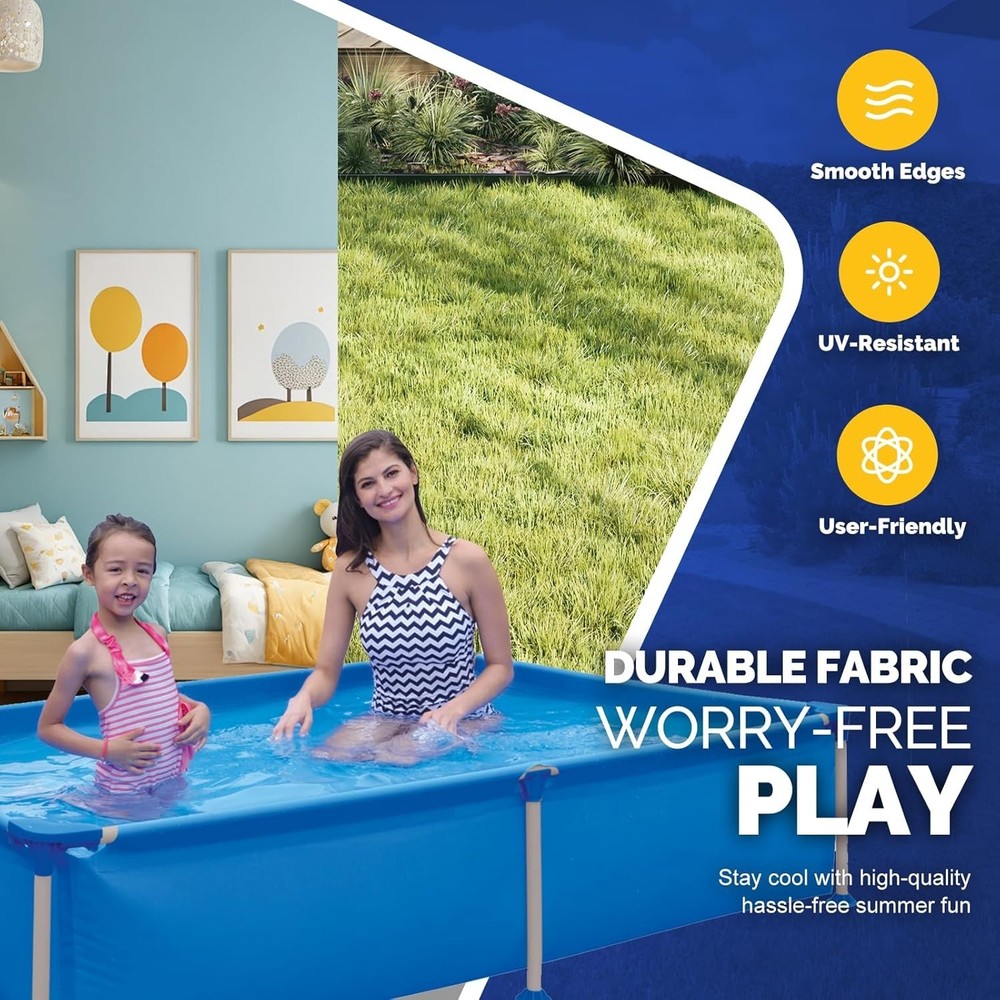 Quick-Install Above Ground Pool - Spacious 6.2ft x 4.2ft Rectangular Design-