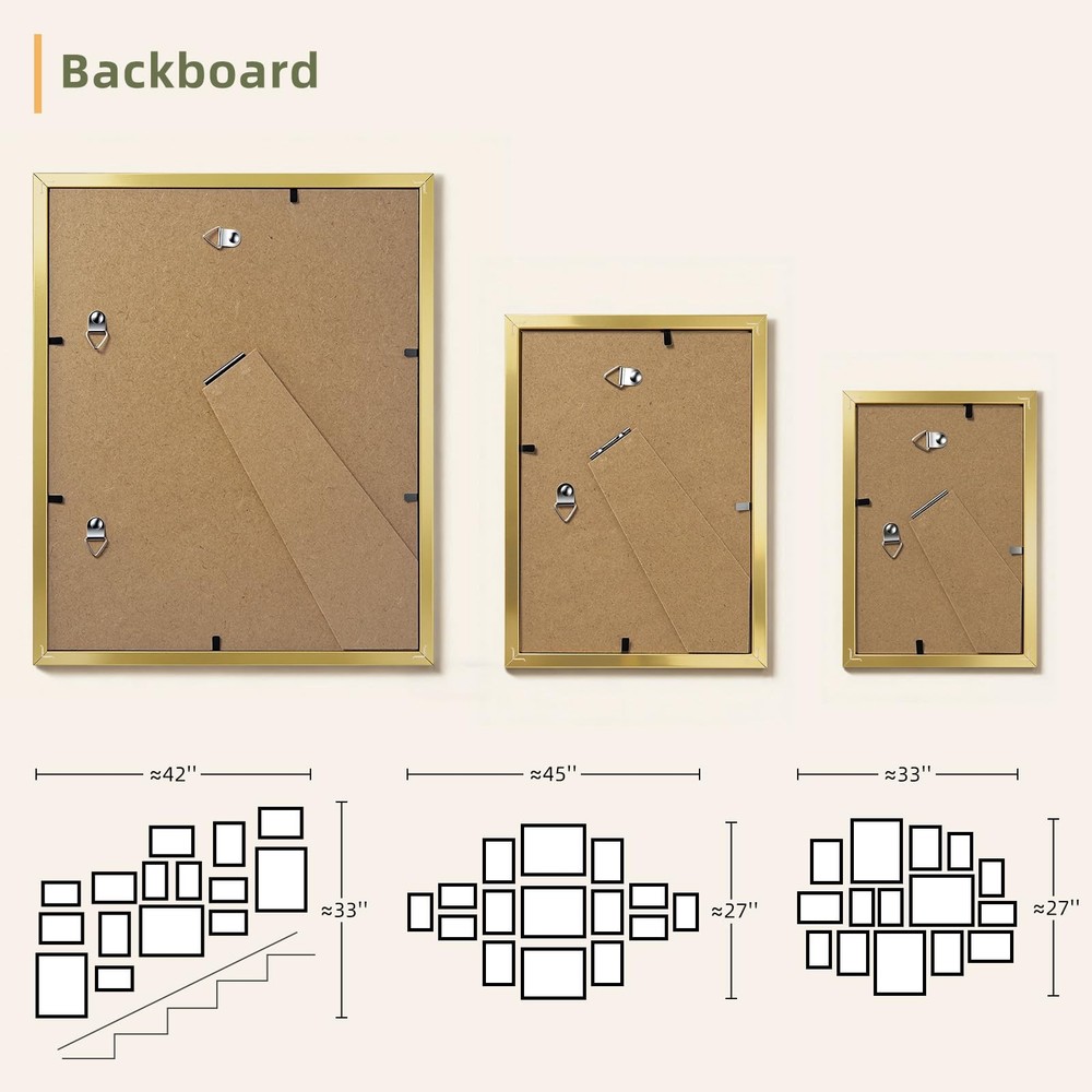 15 Pack Gold Picture Frames Collage Wall Decor, Gallery Wall Frame Set for Mo...