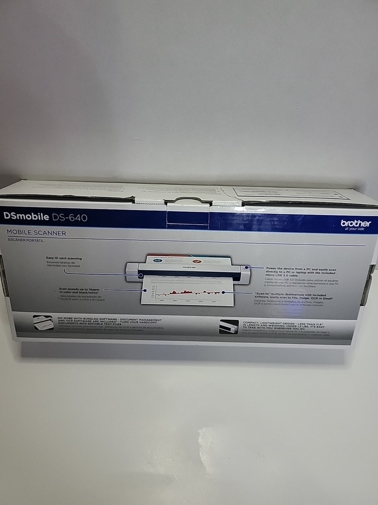 Brother DS-640 Compact Mobile Document Scanner - White Open Box No Manual