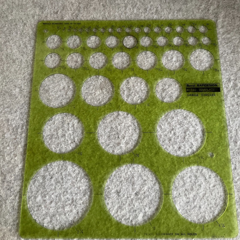 Lot/8 Vtg Drafting Templates RapiDesign Large Circles Lettering Guide Triangle