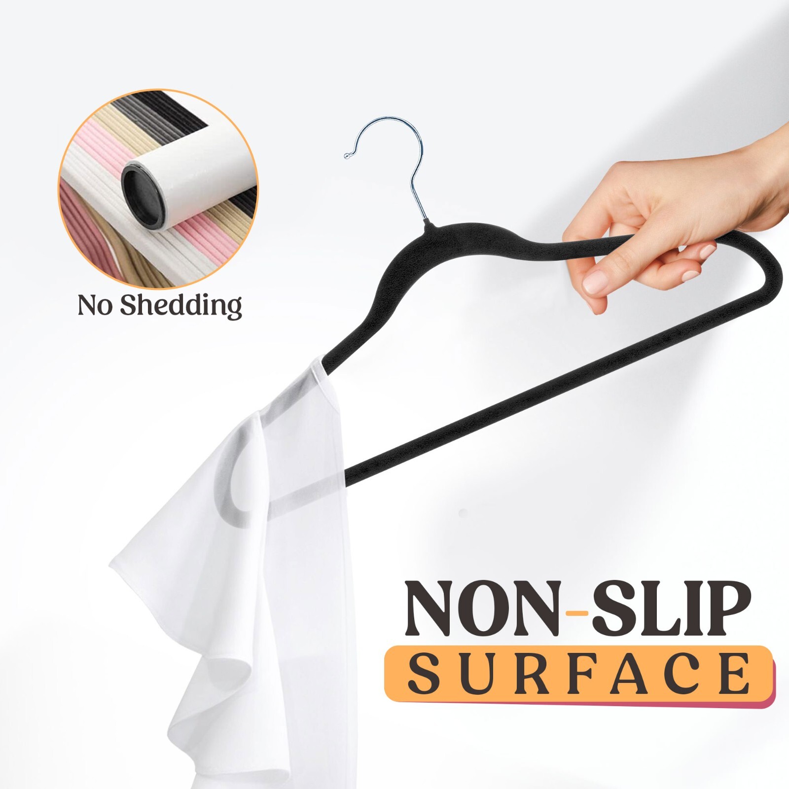 30/50 Pack Velvet Cloth Hangers Premium Lightweight Space Sever Non Slip Hanger