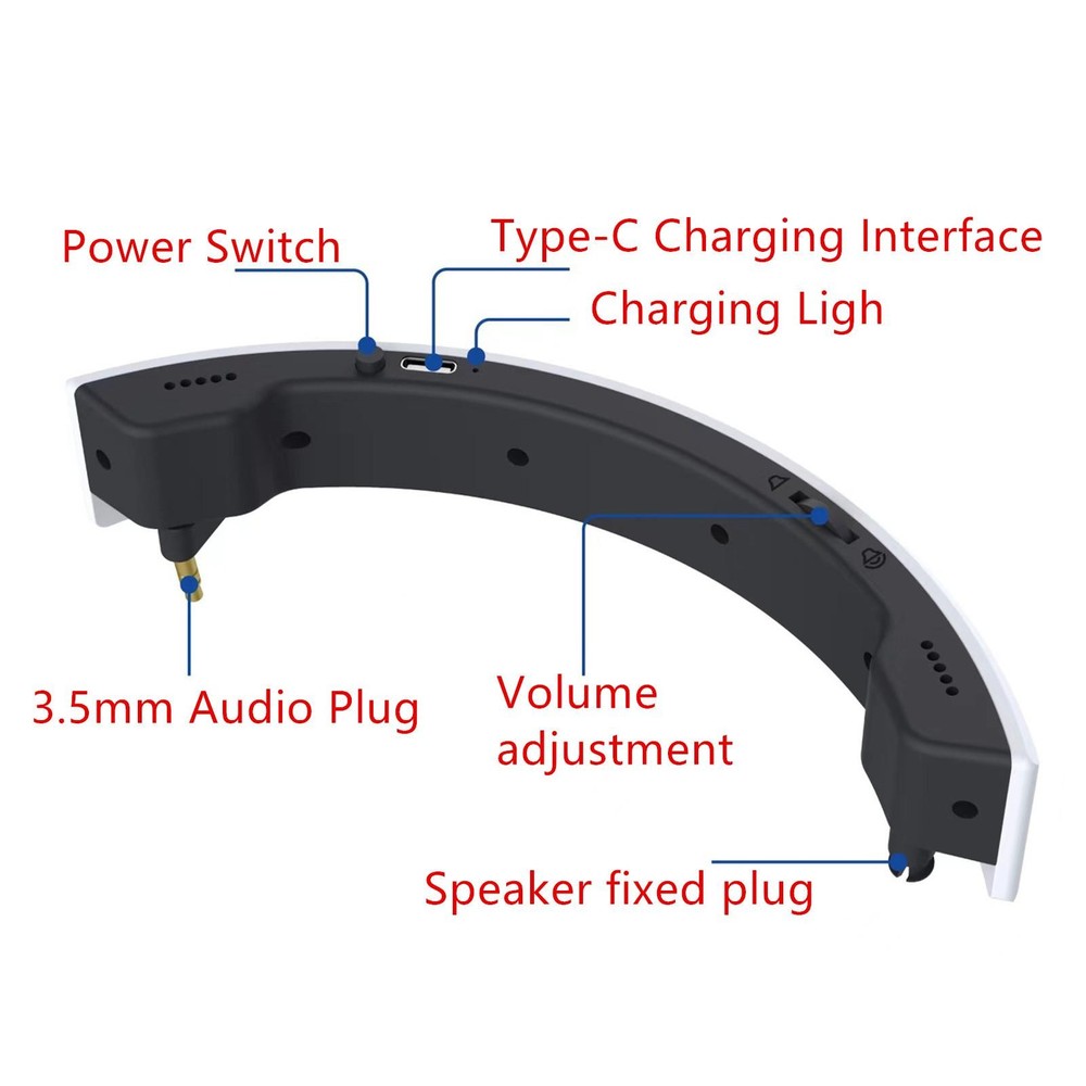 For PS5 PSVR2 Gaming Headset Stereo External Speaker Accessories Type-C Portable
