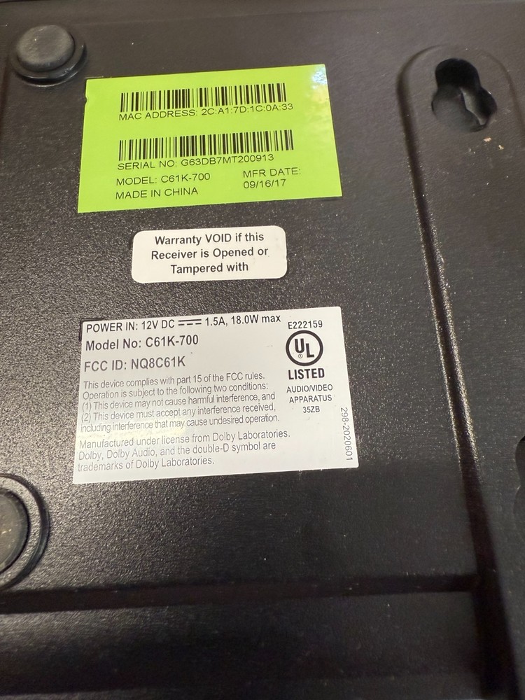 Direct TV Receiver Model C61W-700 - Includes Power Supply