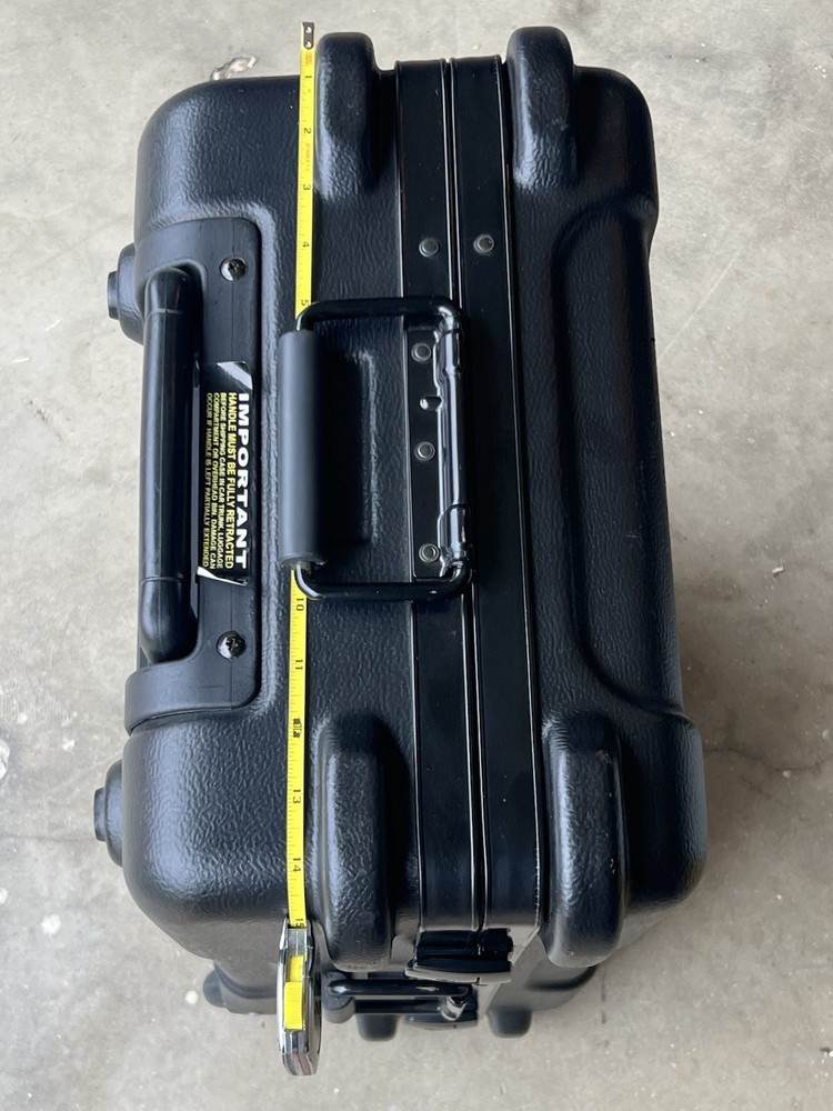 19" Black Hard-shell Plastic Wheeled Rolling Combination Music Suitcase Case Box