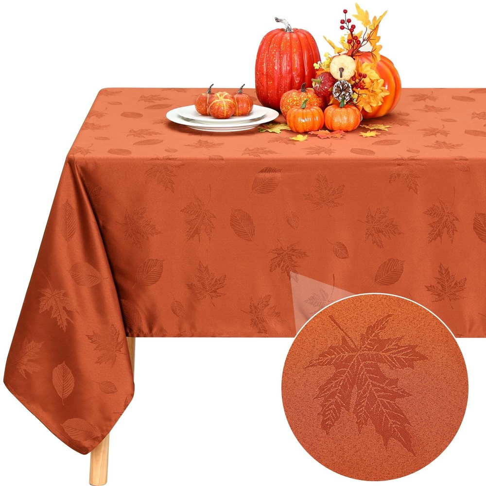 Tegeme Fall Tablecloth 60 x 120 in Autumn 60" x 120" (Rectangular), Rust